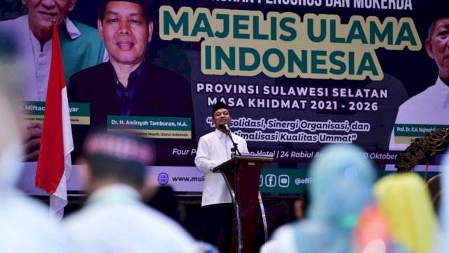 Plt Gubernur Sulsel Andi Sudirman Sulaiman Hadiri Pengukuhan Pengurus MUI Sulsel. (Istimewa). 