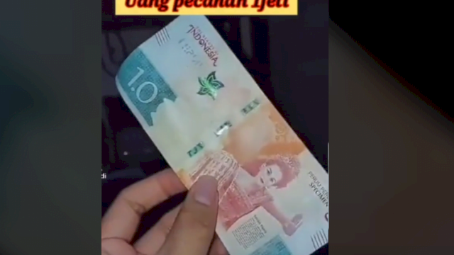 Tangkapan Layar Video Viral yang Menunjukkan Uang Pecahan Rp 1 Juta. (Istimewa). 