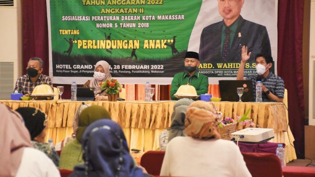 Legislator PPP Makassar, Abdul Wahid sosialisasikan Perda Perlindungan Anak, di Hotel Grand Town, Jl Pengayoman