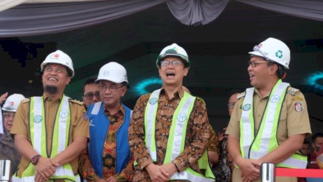 Groundbreaking pembangunan Rumah Sakit UPT Vertikal di Kota Makassar yang berlokasi di Center Point of Indonesia (CPI), Selasa (31/1/2023).