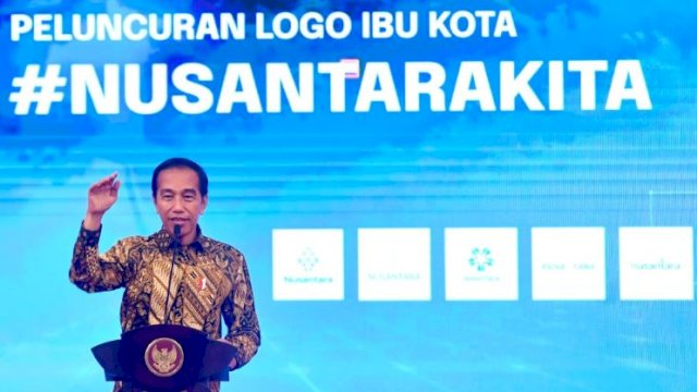 Presiden Joko Widodo (Jokowi) secara resmi meluncurkan logo Ibu Kota Nusantara (IKN) di Istana Negara Jakarta, Selasa (30/5/2023). (Foto: BPMI Setpres/Rusman)