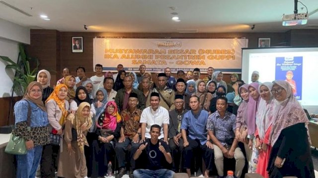 Musyawarah Besar (Mubes) Ikatan Keluarga Alumni (IKA) Pondok Pesantren (Ponpes) Guppi Samata Gowa di Hotel Maleo, Makassar, Minggu (3/9/2023).