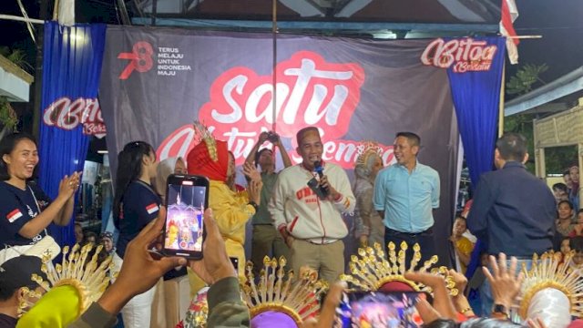 Pesta rakyat warga Kelurahan Bitoa, Kecamatan Manggala, Kota Makassar, rangkaian HUT ke-78 kemerdekaan RI, Jumat (1/9/2023).