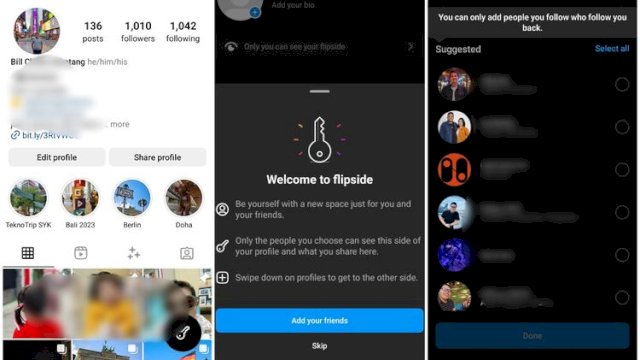 Instagram punya fitur baru yang dinamai dengan Flipside. Kehadiran  Instagram Flipside sudah "ramai" diperbincangkan di internet beberapa waktu lalu, namun fitur tersebut saat itu nampak belum tersedia di Indonesia.(foto:ist)