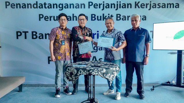PT Bumi Asri menandatangani MoU dengan PT Bank Mandiri di Baruga Driving Range Golf, Perumahan Bukit Baruga, Makassar Jum&rsquo;at, 23 Februari 2024.