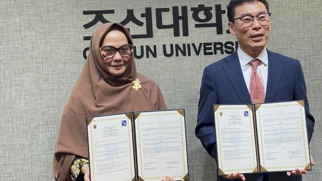 Fakultas Kedokteran Universitas Hasanuddin (FK Unhas) melakukan penandatanganan Memorandum of Agreement (MoA) dengan College of Medicine, Chosun University.(Foto:FKunhas)