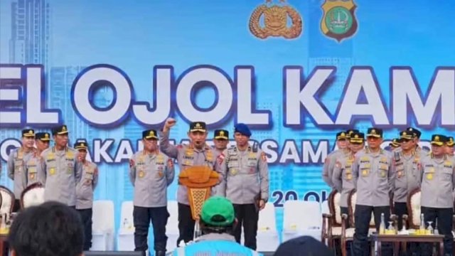 Apel Bersama di Halaman Monas, Polri dan Ojol Bersatu Komitmen Jaga Jakarta