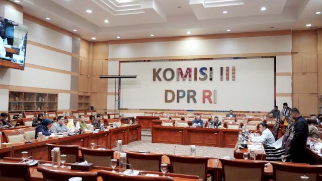 Suasana rapat Panja di Komisi III DPR RI di Senayan